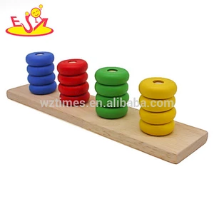 High quality 14 PCS baby teach aid combination wooden montessori puzzle for 3+ ages W12F033