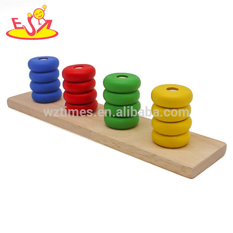High quality 14 PCS baby teach aid combination wooden montessori puzzle for 3+ ages W12F033