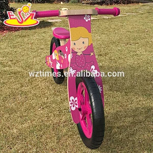Hottest cartoon wooden girls balance bike for toddlers training W16C173