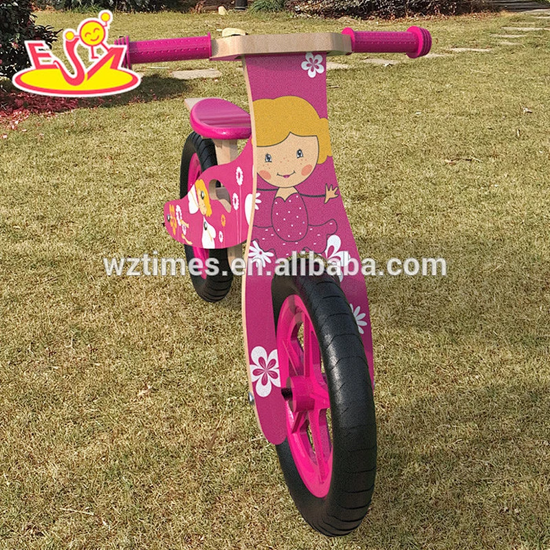 Hottest cartoon wooden girls balance bike for toddlers training W16C173