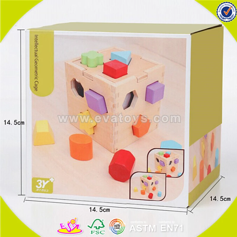 wholesale educational wooden shape sorting box toy for children W12D017