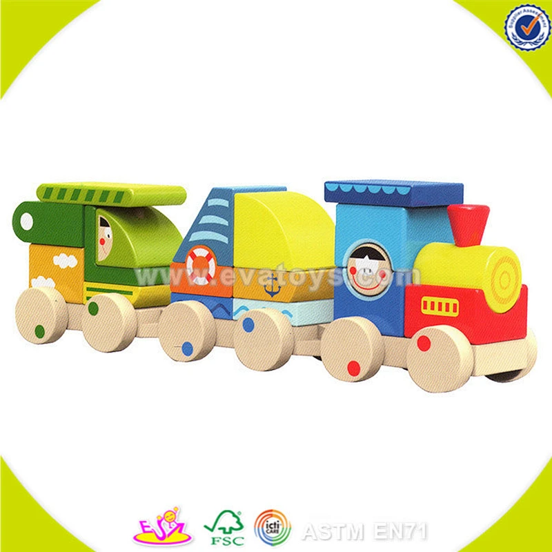 wholesale lovely wooden train toy for kids,top quality wooden blocks train toy,beautiful wooden blocks train toy W05C014