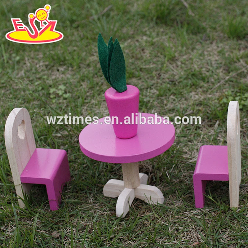 2018 hot sale baby wooden doll furniture set, top fashion kids wooden doll furniture set, children wooden doll furniture W06B047