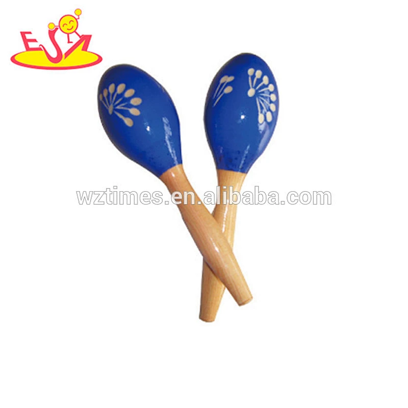 Wholesale toddlers preschool wooden maracas beach best sale children toys wooden maracas beach for sale W07I061