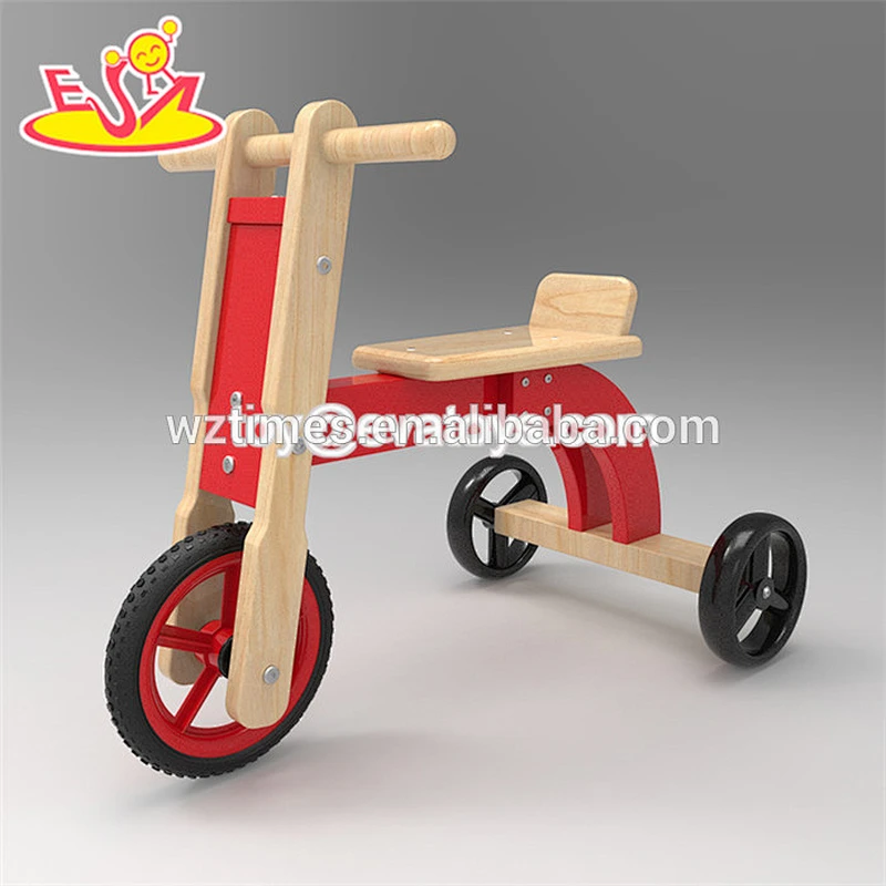 2018 Wholesale new design pink wooden bike toys wholesale kids wooden bicycle W16A032
