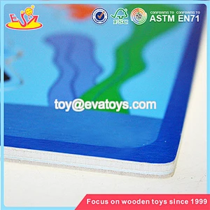 hot-selling kid wooden puzzle game wooden fishing toy for children W01A005