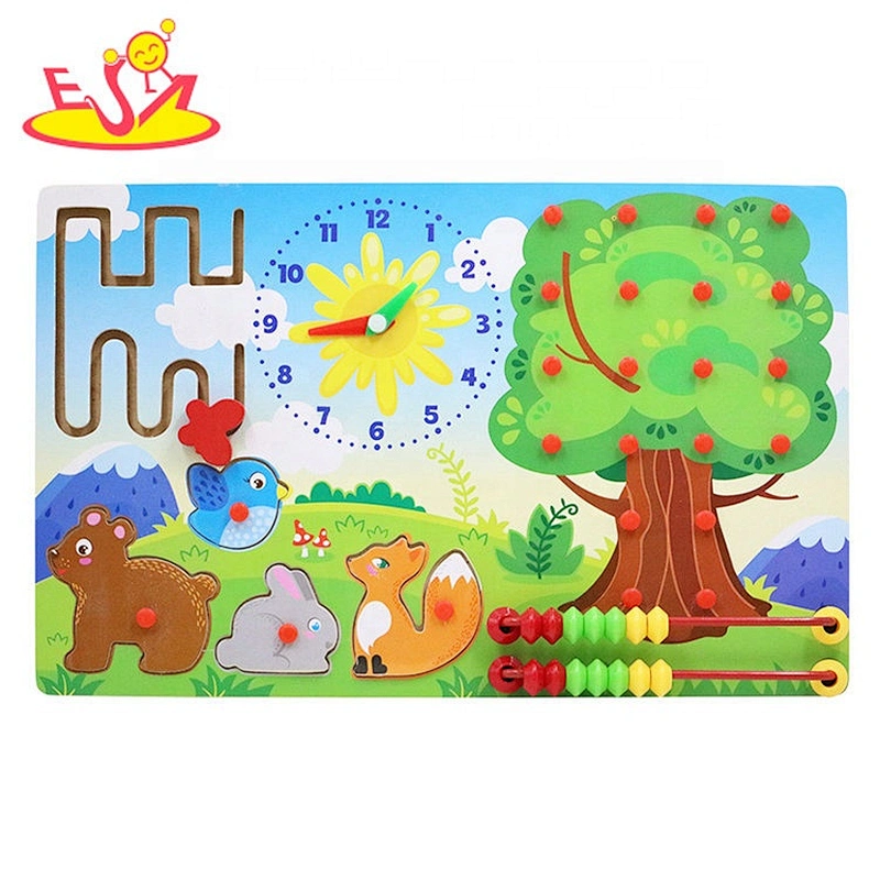 2019 New fashion multi function wooden kids activity board for sale W11H069