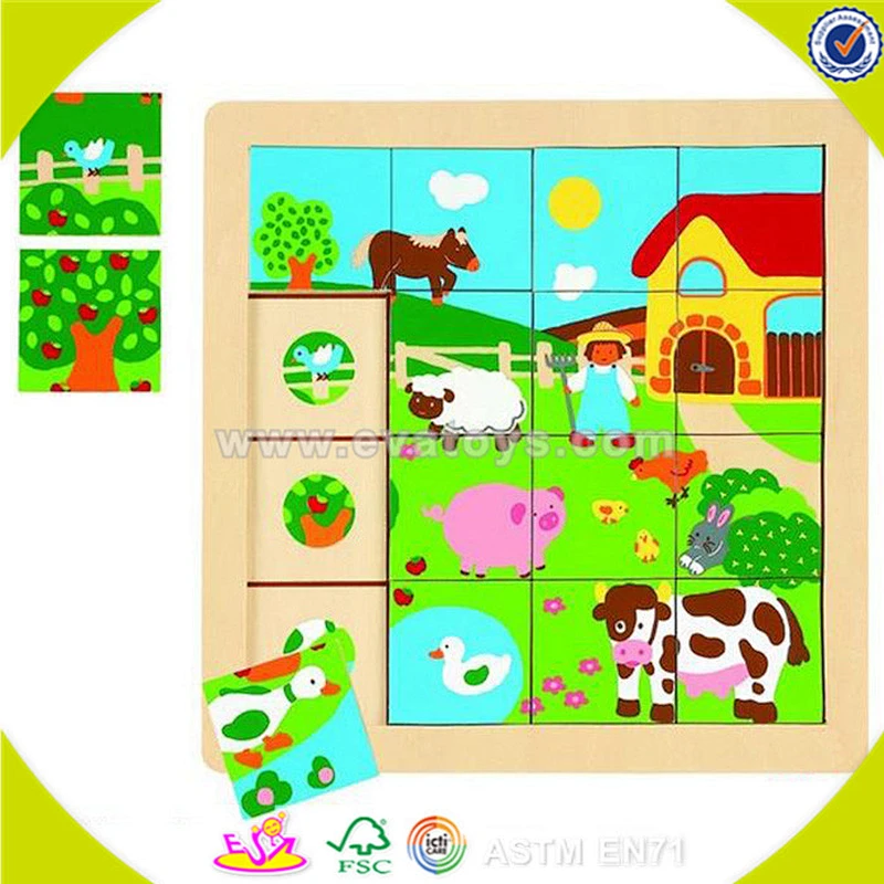 wholesale hot wooden picture puzzle toy top sale kids wooden picture puzzle educational baby wooden picture puzzle toy W14C231