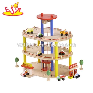 2018 wholesale wooden toy car garage for boys, new design woodentoy car garage for boys, best wooden toy car ga for boys W04B040