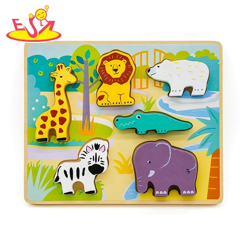 2019 New sale educational wooden animal puzzle games for kids W14D089