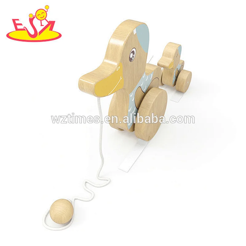Wholesale top quality lovely wooden duck pulling toy help baby learning walking W05B167