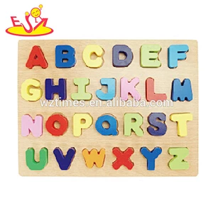 Wholesale high quality english educational wooden letters puzzle toy for children W14B068