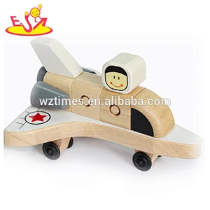 Wholesale high quality horse shape wooden pull mini cart toy bring fun to toddler W04A352