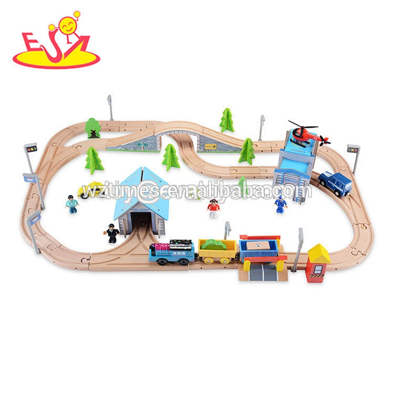 Wholesale kids activity wooden train table preschool children wooden train table W04C069