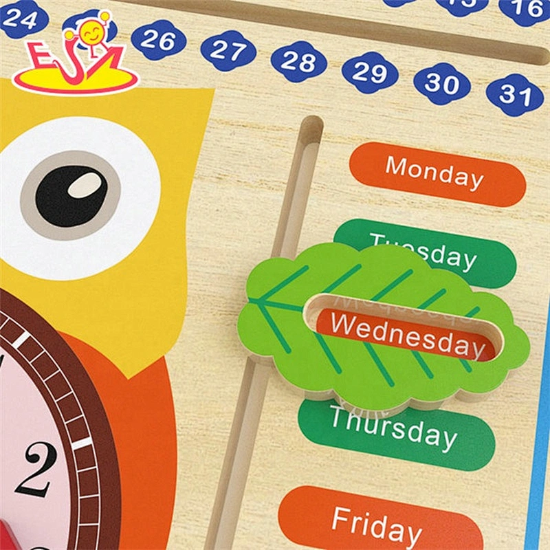 2019 New arrival children wooden learning time clock for preschoolers W09F018