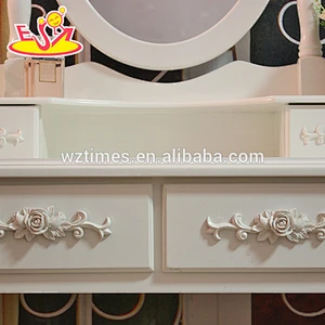 2018 New design wooden make up vanity, white solid wooden make up vanity, best design wooden make up vanity W08H059