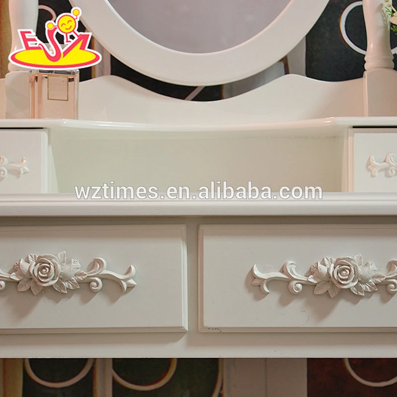 2018 New design wooden make up vanity, white solid wooden make up vanity, best design wooden make up vanity W08H059