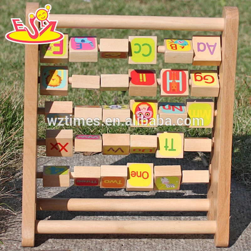 Wholesale hottest educational toy wooden alphabet rack for children W12C012