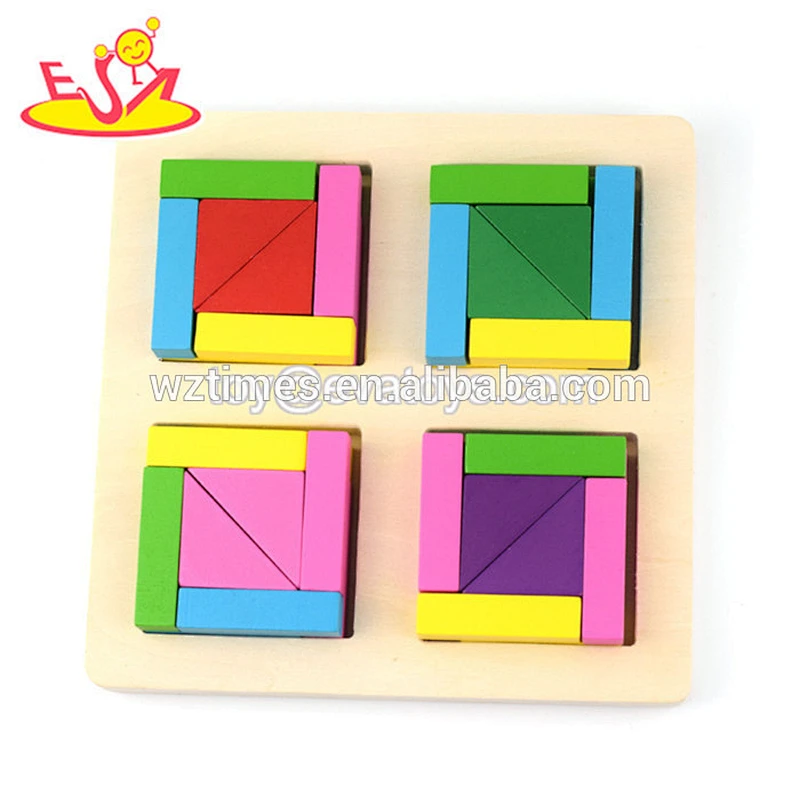 2018 Wholesale funny puzzle toys wooden mini jigsaw puzzle for preschool W14A185