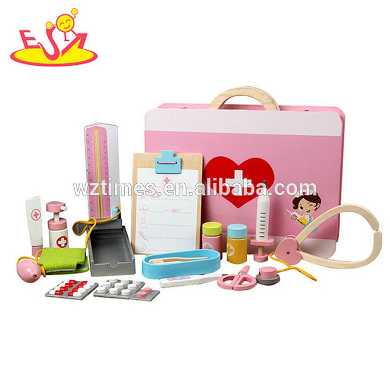 Medizinischer Wagen des pädagogischen Großhandelskrankheiten-Spielzeugs mit 15 PC für Rollenspiel des Babys W10D162
