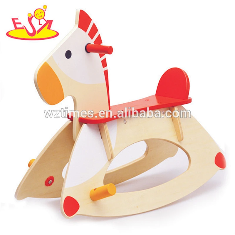 Wholesale new fashion wooden rocking horse toy for baby indoor play W16D027
