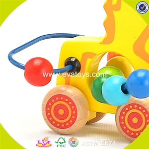 2018 wholesale children popular wooden animal beads W11B070