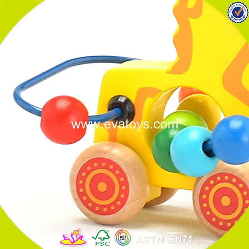 2018 wholesale children popular wooden animal beads W11B070