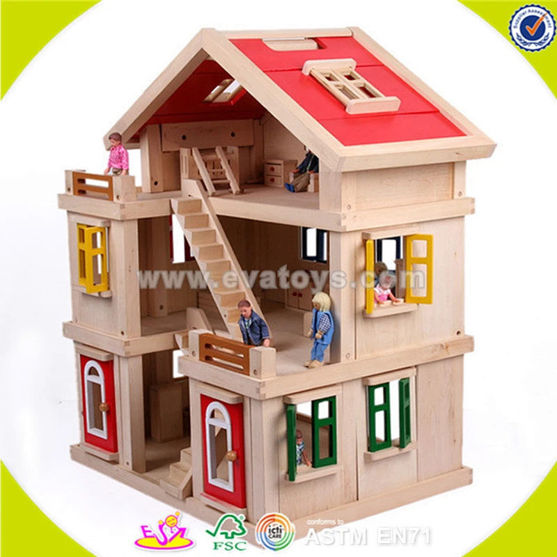 wholesale beautiful toddler wooden dollhouse toy , top quality toddler wooden dollhouse toy, cute wooden dollhouse toy W06A103