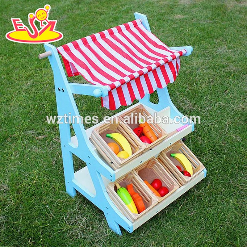 Hölzerner Gemüsestandplatz des Spielwarengeschäfts Spiel hölzernes Gemüsestandplatz des Spielzeugs des lustigen Babys W10A053
