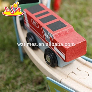 2018 hot sale children wooden rail cars game toy W04C054