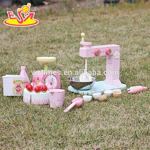 wholesale pretend play pink wooden kids baking set top fashion wooden kids baking set W10D013