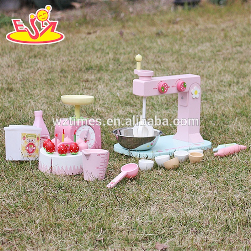 wholesale pretend play pink wooden kids baking set top fashion wooden kids baking set W10D013