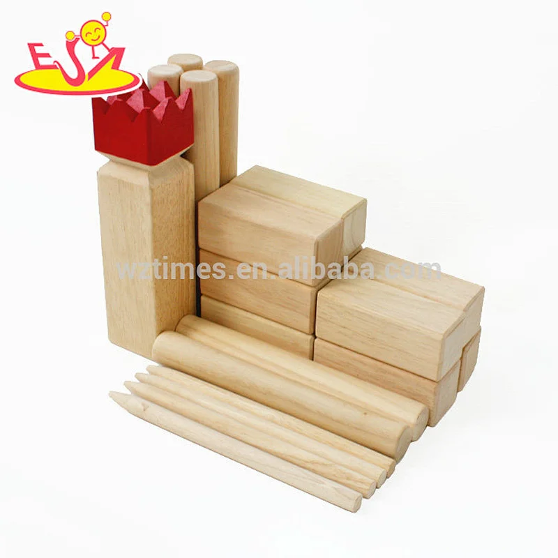 wholesale the king and the soldiers kids wooden viking kubb game for garden W01B081