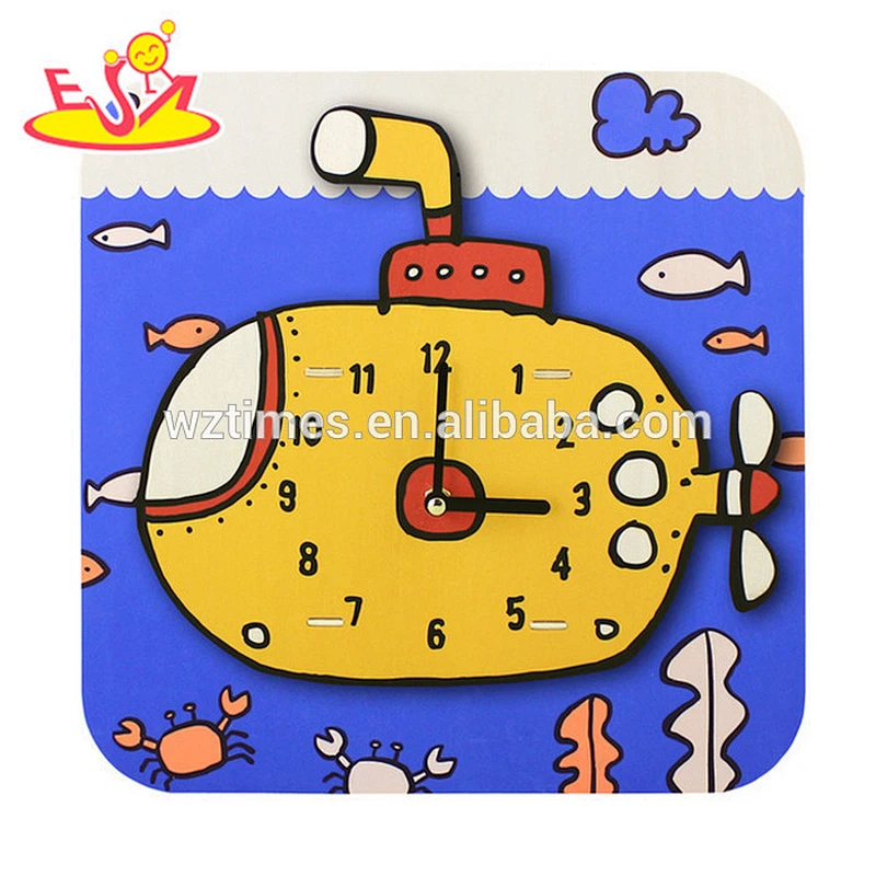 2018 wholesale school wooden early teaching clock funny kids wooden teaching clock best children wooden teaching clock W14K009