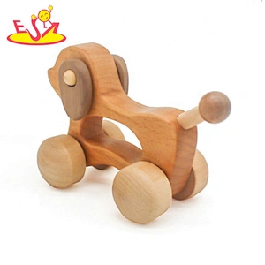 Top fashion educational wooden mini pull back cars for children W04A391