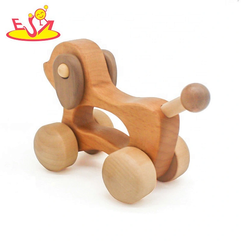 Top fashion educational wooden mini pull back cars for children W04A391