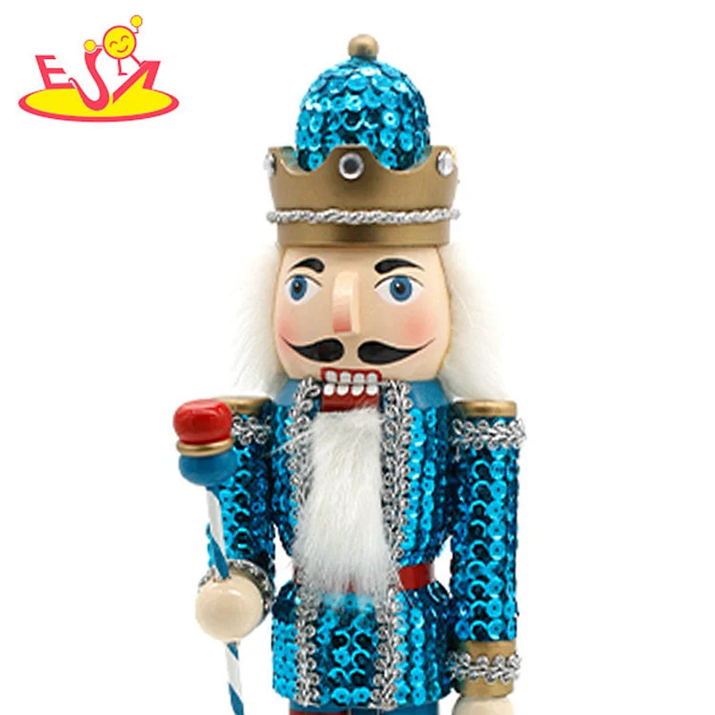 2018 Wholesale mini fashion design nutcracker doll toys wooden blue nutcracker for sale W02A292