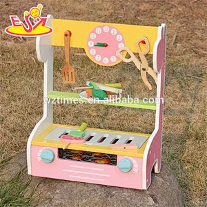 Großhandel Vorschule Kinder spielen Grill Holzspielzeug Bbq Set neue Design Mädchen Holz Spielzeug Bbq Set W10C302