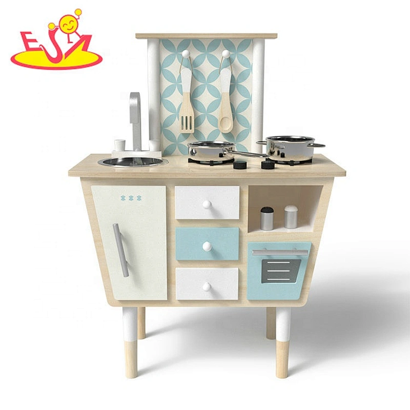 2019 New arrival mini wooden kids kitchen set toy for pretend W10C475E