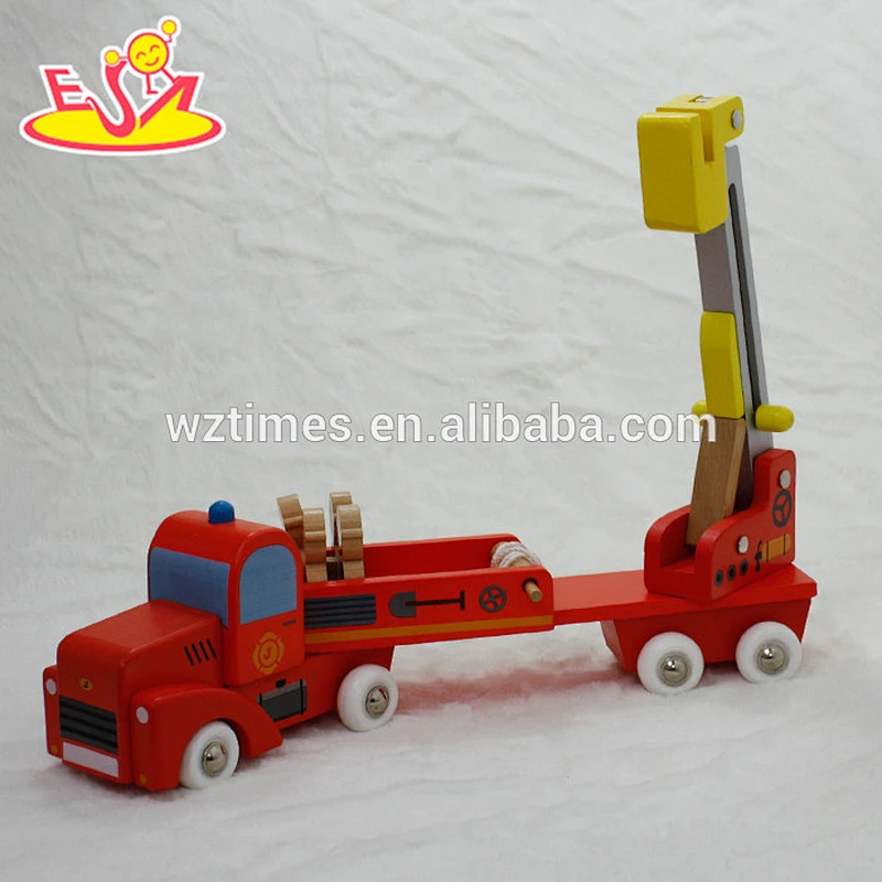 wholesale new design children wooden fire pumper for sale W04A184