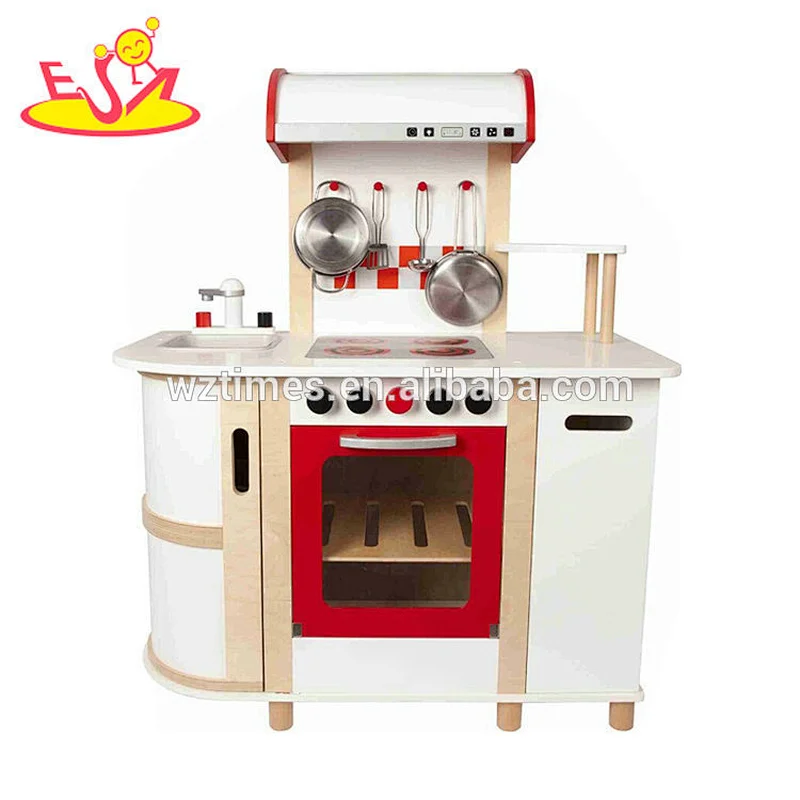 Wholesale most popular girl interactive toy wooden kitchen set toy W10C344