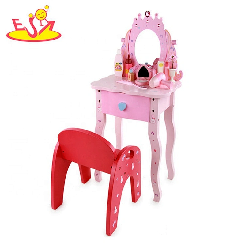 New hottest pretend play wooden girls dressing table for little girls W08H099
