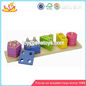 Venta al por mayor niños coloridos forma de madera bloques clasificador juguete moda bebé forma de madera clasificador juguete W13D026