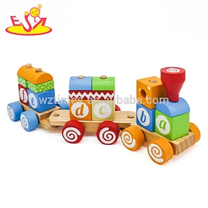 Top fashion educational kids wooden letter train toy with high quality W04A393