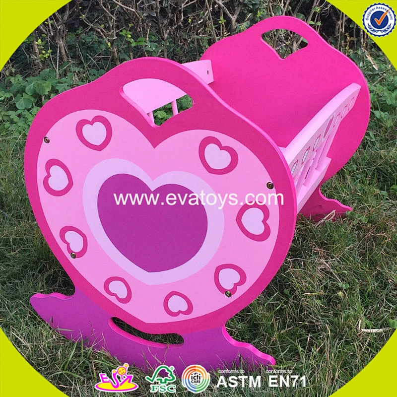 wholesale role play doll furniture wooden toy crib for sale W06B040