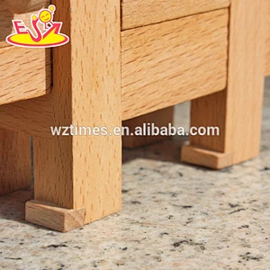 wholesale new design children diy wooden animal intelligence toy for education W11C016