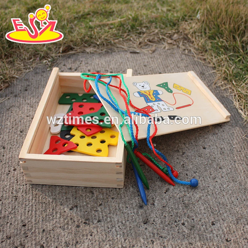 2018 venta al por mayor de madera diy juguetes educativos bebé de madera diy juguetes educativos threading diy juguetes de madera educativos W11E052