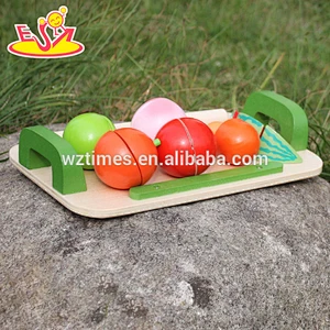 New design wooden fruit cut toy children wooden fruit cut toy for pretend W10B177