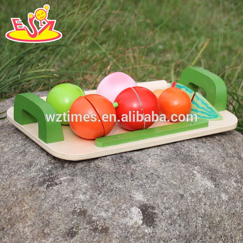 New design wooden fruit cut toy children wooden fruit cut toy for pretend W10B177