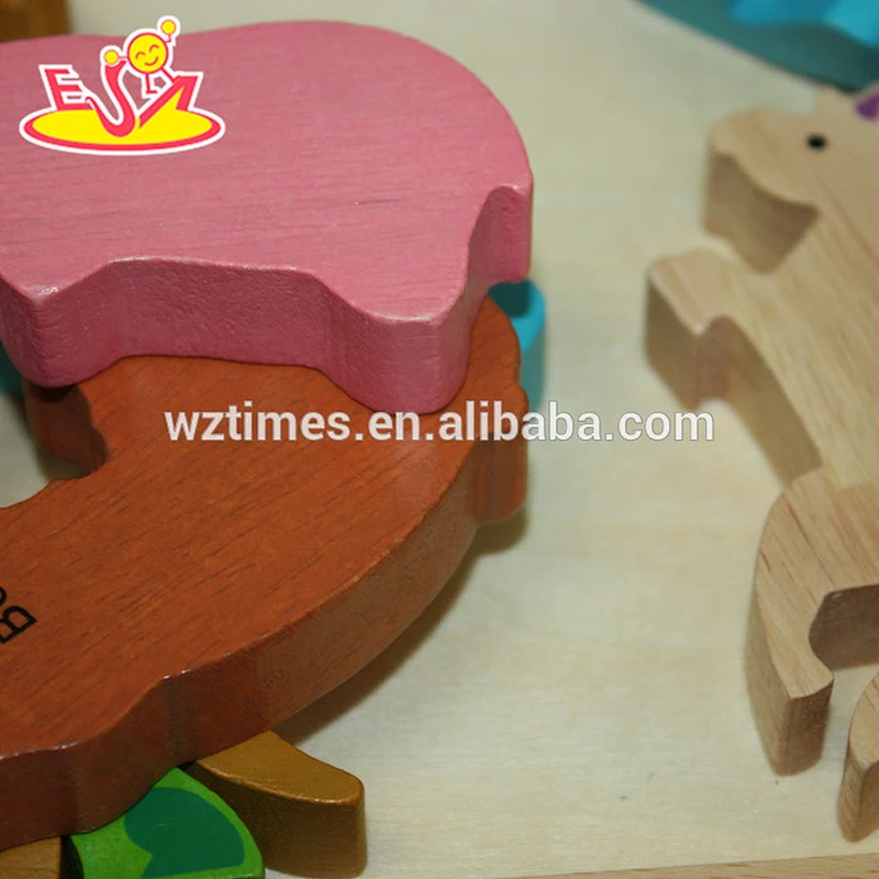 2018 wholesale kids wooden animal jigsaw puzzles funny toy children wooden animal jigsaw puzzles W14A158